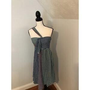 Anthropologie Maeve Waverly One Shoulder Plaid Dress